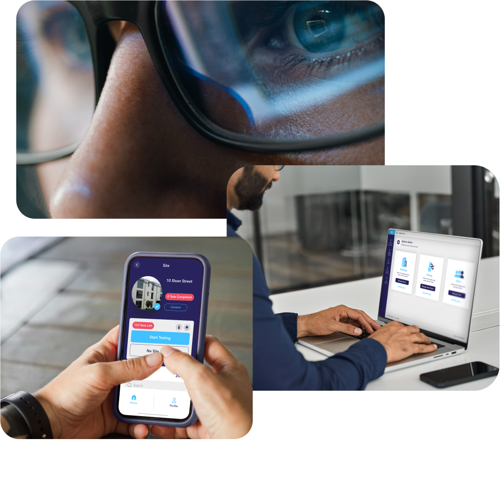 Collage image of app and dashboard system users