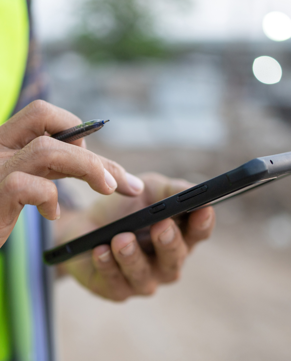 Engineer using app