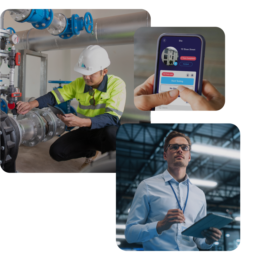 Collage of engineers using the app