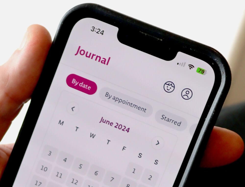 Journal section of MyNDCS app